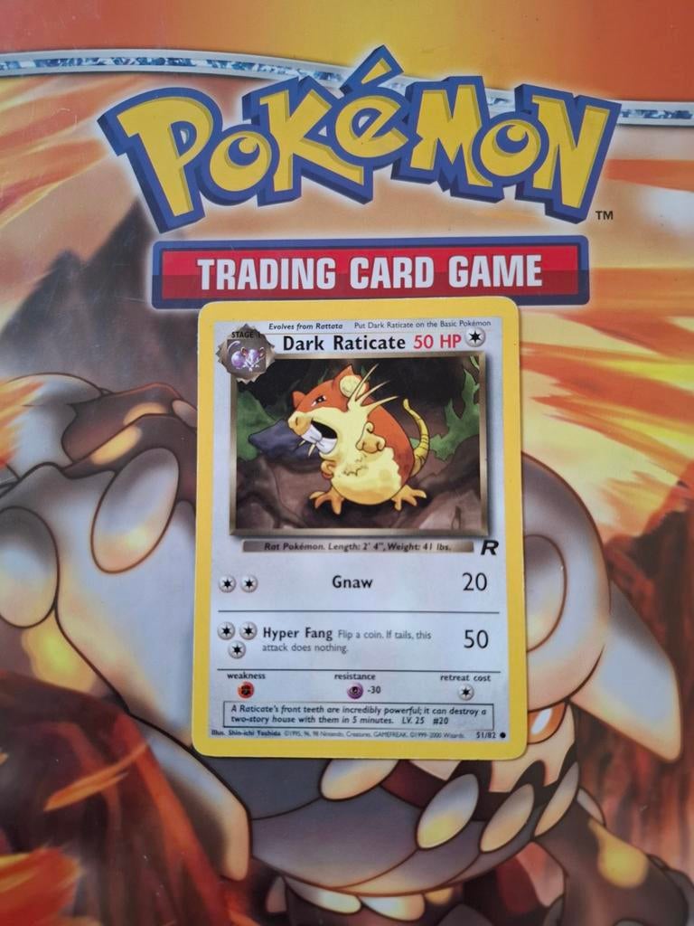 Raticate 51/82 Team Rocket set pokemon kaart, Ophalen of Verzenden, Gebruikt, Losse kaart