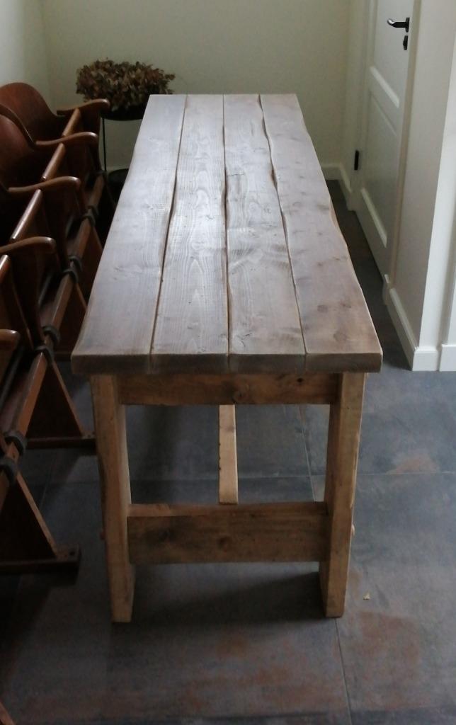 smalle lange houten tafel, Landelijk, robuust, eigentijds, Vijf personen of meer, Rechthoekig, Nieuw