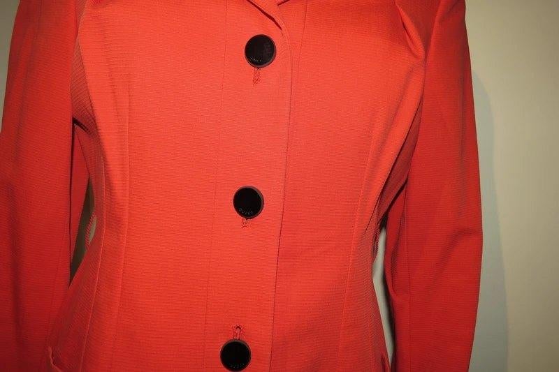 Gucci rode blazer zwarte merk knopen structuur stof IT 44, Maat 38/40 (M), Ophalen of Verzenden, Jasje, Rood