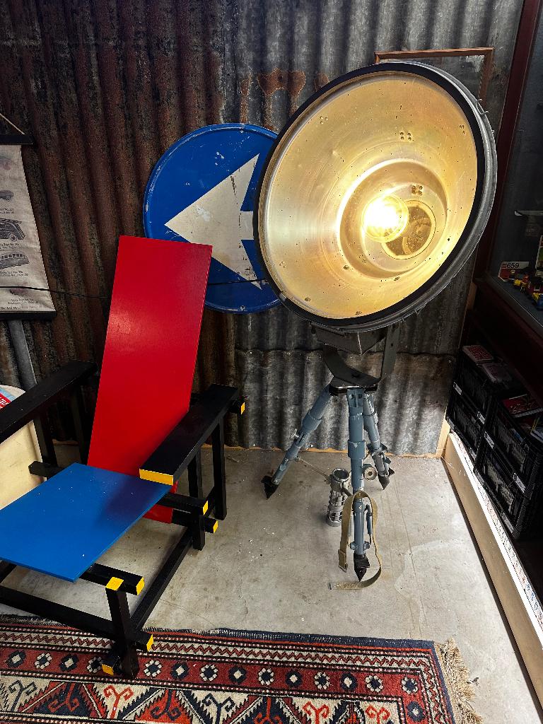 Stoere oude lamp op statief - schijnwerper - 11018, Ophalen, Gebruikt, 150 tot 200 cm
