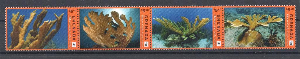 WWF set postzegels van het Elandgewei Koraal, Ophalen of Verzenden, Postfris, Dier of Natuur