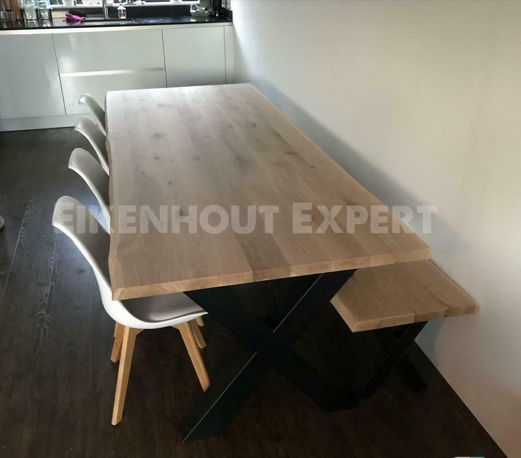 Foto 4 van Eiken Boomstam Eettafel Tafel Eikenhout BINNEN 1WEEK BEZORGD