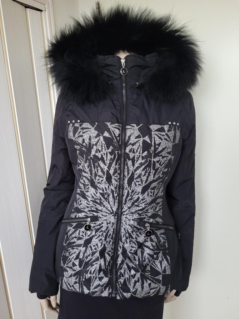 Lutha winterjas met vossenbont maat S, Zwart, Lutha, Ophalen of Verzenden, Zo goed als nieuw