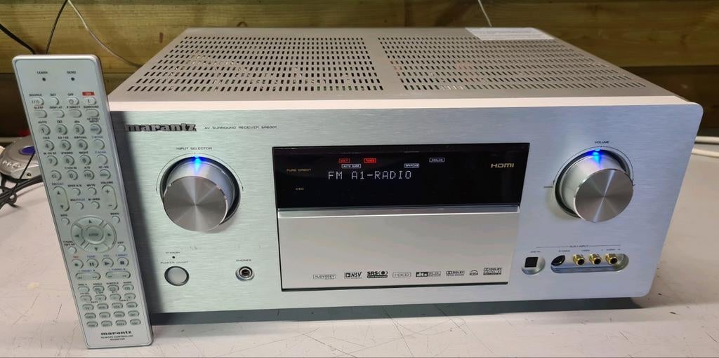 Marantz sr-6001 receiver + afstandsbediening + manual, Audio, Tv en Foto, Versterkers en Receivers, Ophalen of Verzenden, 60 tot 120 watt