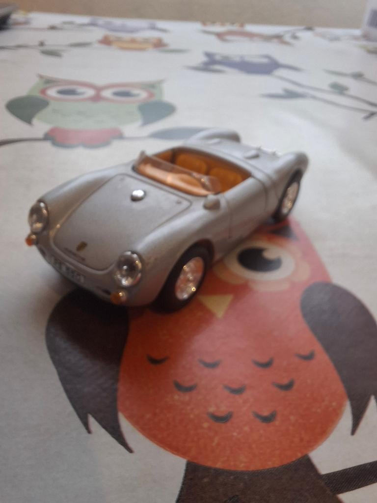Porsche 550A Spyder 1956 zilvergrijs (Hongwell), Ophalen of Verzenden, Nieuw, Auto, Overige merken