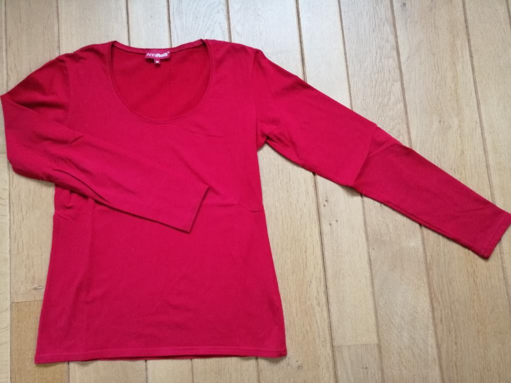ANNI ROLFI t- shirt lange mouw donker rood - nieuw -, Nieuw, Lange mouw, Rood, Anni Rolfi