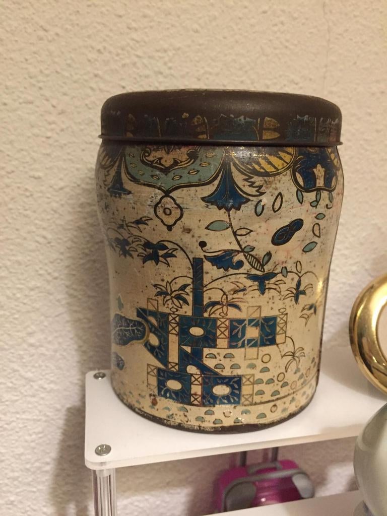 Vintage Beschilderde Koektrommel, Ophalen of Verzenden