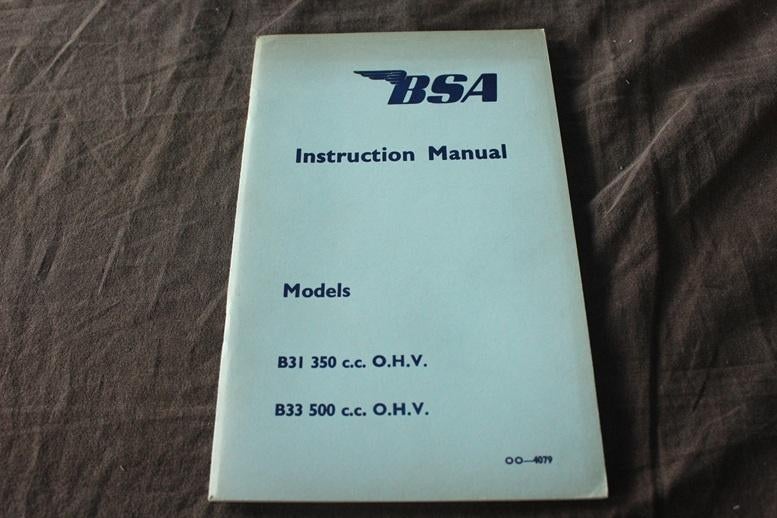BSA B31 B33 1965 motorcycle instruction manual B models, Ophalen of Verzenden, Overige merken