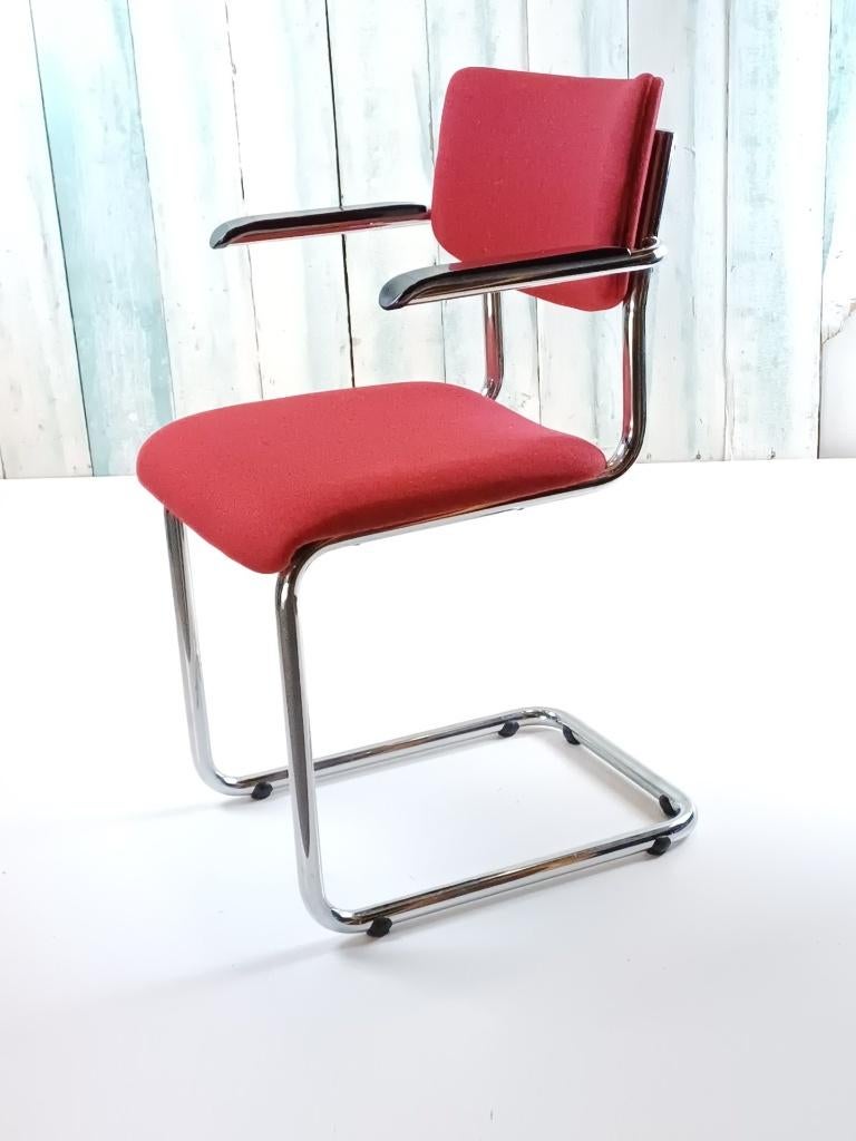Vintage SC eetkamerstoel in Gispen stijl, Ophalen, Gebruikt, Stof, Gispen
