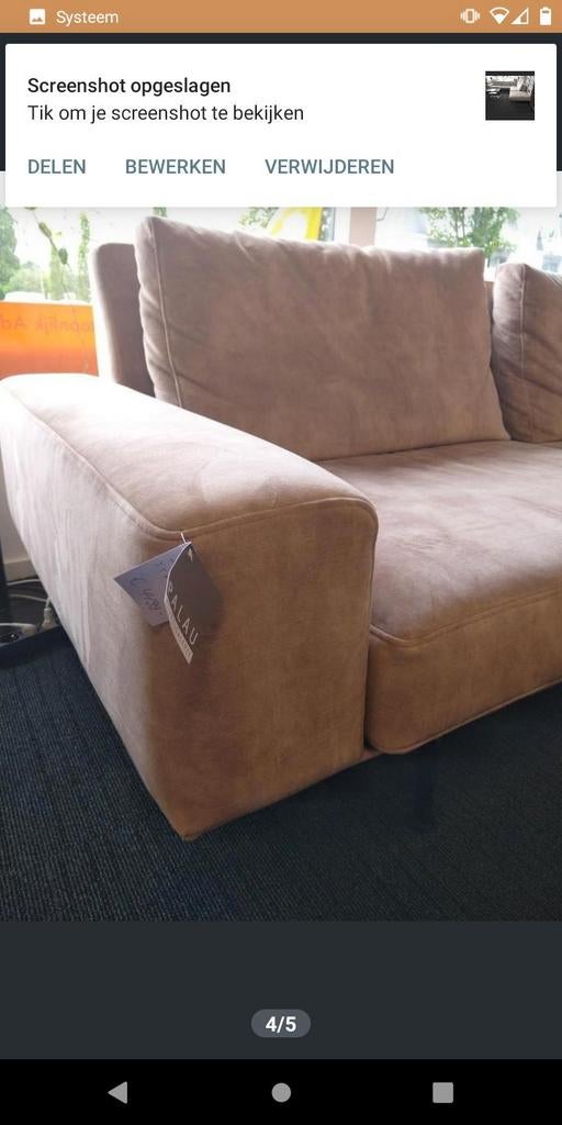 Bank ZICO passe-partout velours beige opruiming, Ophalen of Verzenden, Nieuw