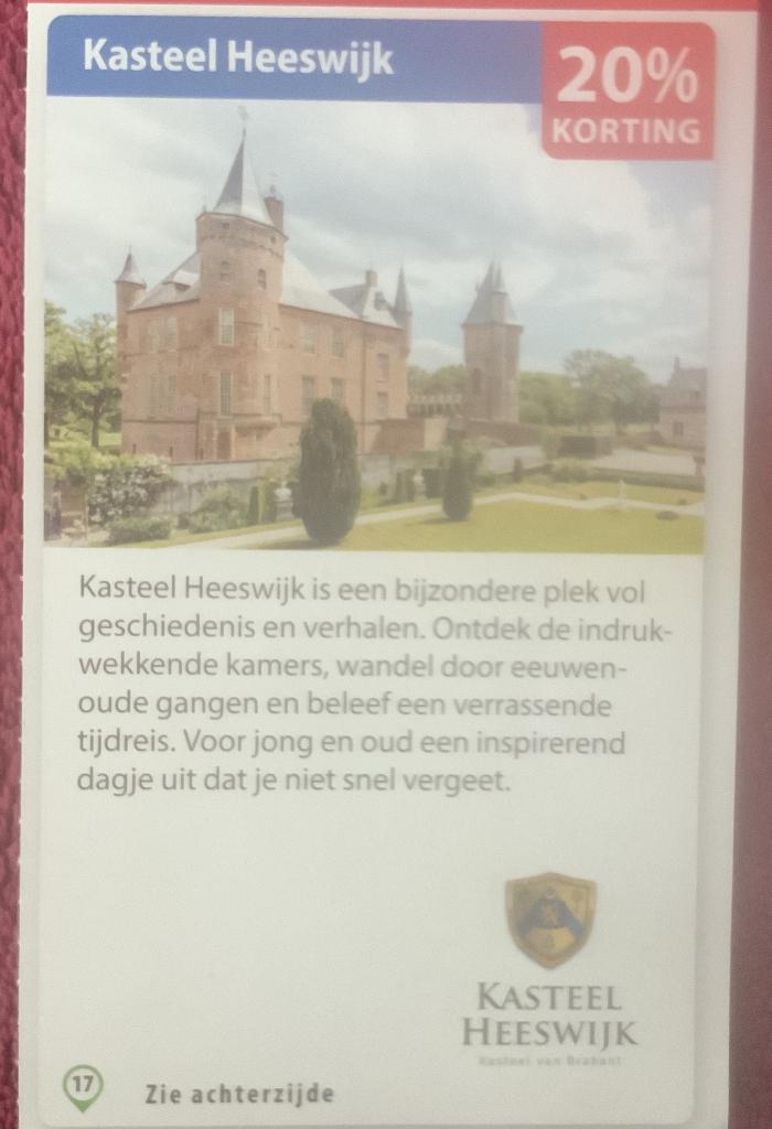 Kasteel Heeswijk Voordeelbon, Tickets en Kaartjes, Drie personen of meer, Museumbon