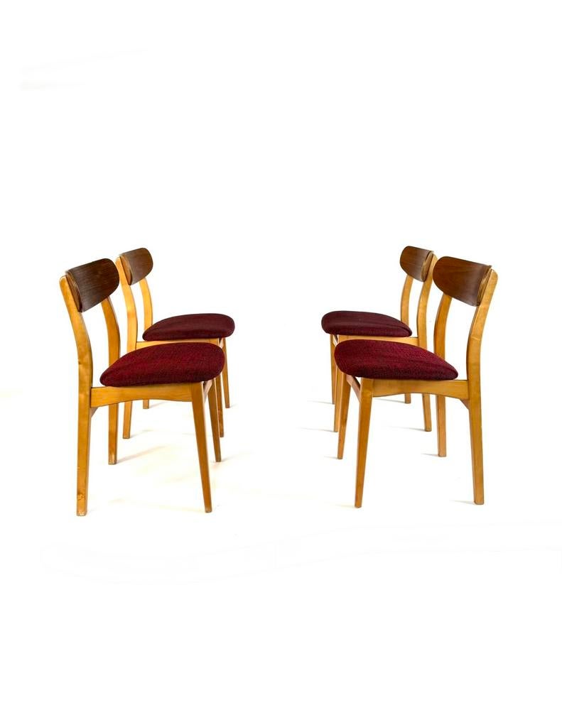 4x vintage Deense eetkamerstoelen, Farstrup Møbler ‘60, Hout, Ophalen of Verzenden, Zo goed als nieuw, Vier