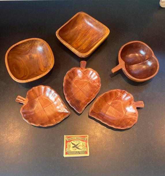 Vintage houten bakjes, schalen vanaf €4, -, Ophalen of Verzenden, Zo goed als nieuw, Hout