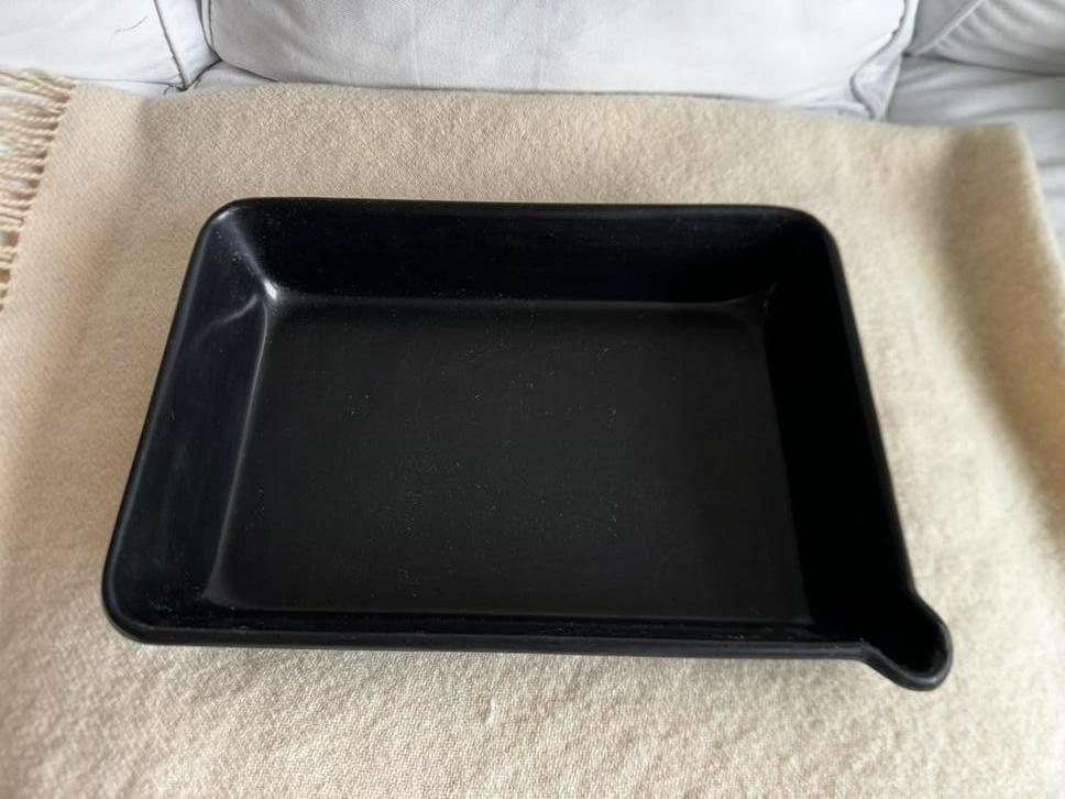 Mooie robuuste braadslede metaal zwart 36,5x25,5, Ophalen of Verzenden, Zo goed als nieuw, Gietijzer, Koekenpan of Braadpan
