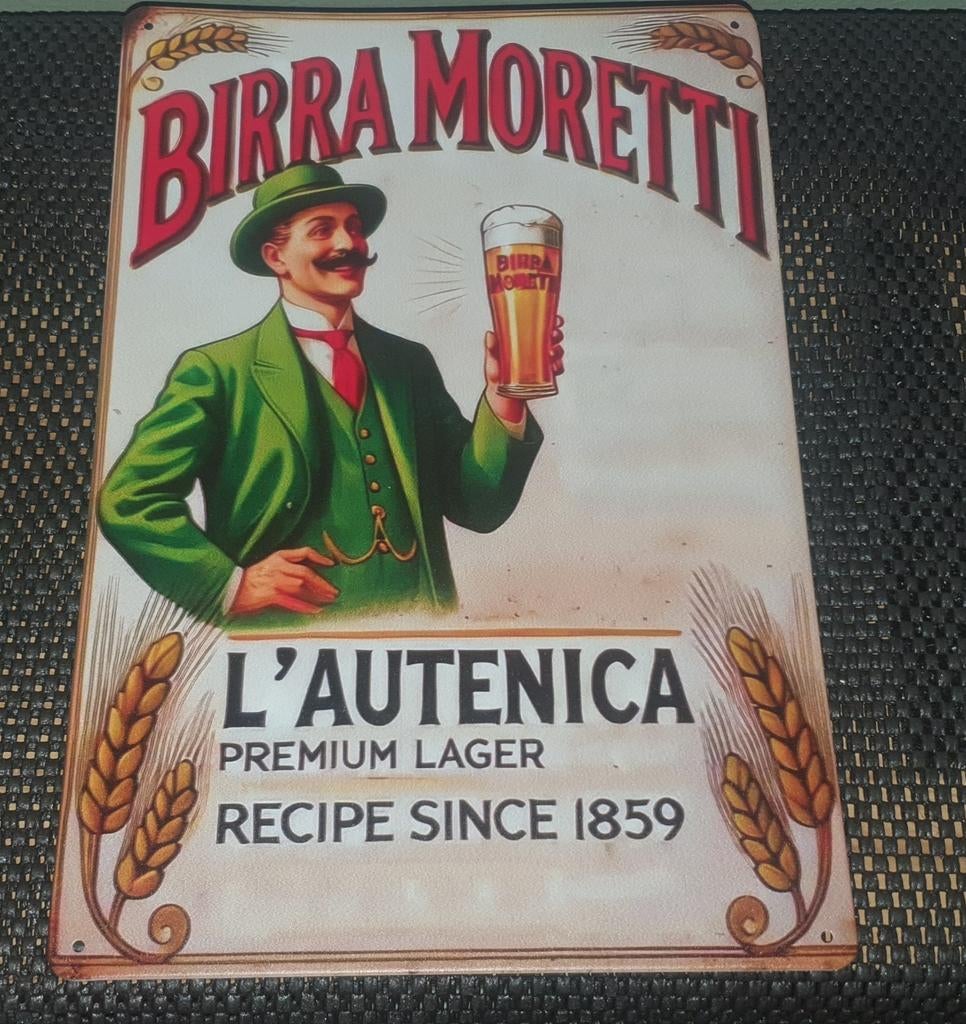 Birra Moretti Wandbord - Mancave, Bar, Kroeg, Ophalen of Verzenden, Nieuw