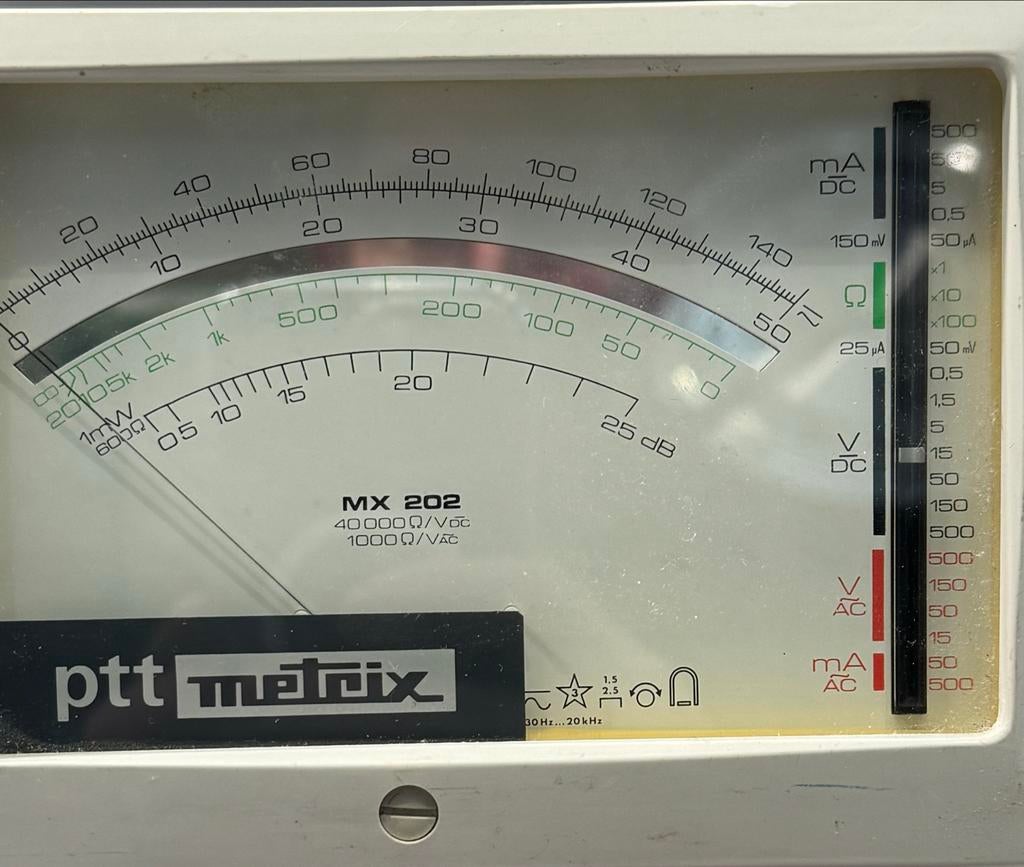 PTT Matrix MX 202 Multimeter - Analoog, Doe-het-zelf en Verbouw, Gebruikt, ., Multimeter, Ophalen of Verzenden