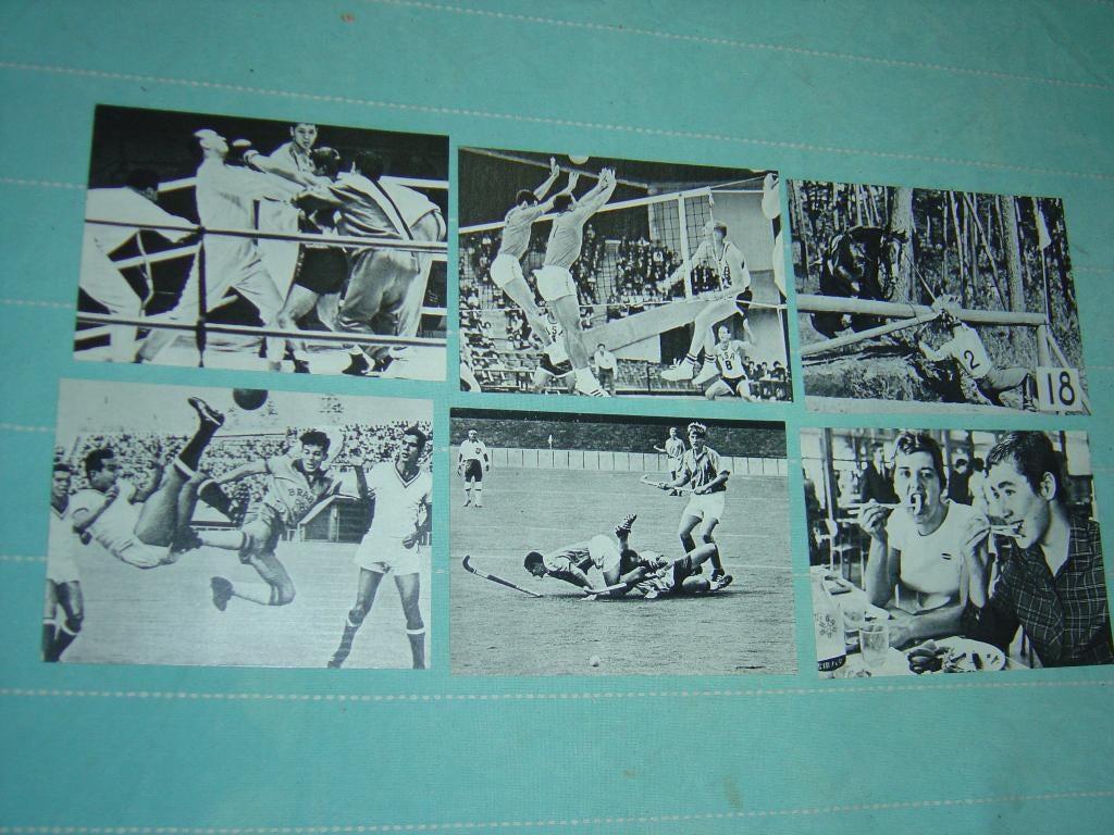 2) Zwart-wit Sportplaatjes Olympische spelen 1964, Ophalen of Verzenden, Zo goed als nieuw, Plaatje