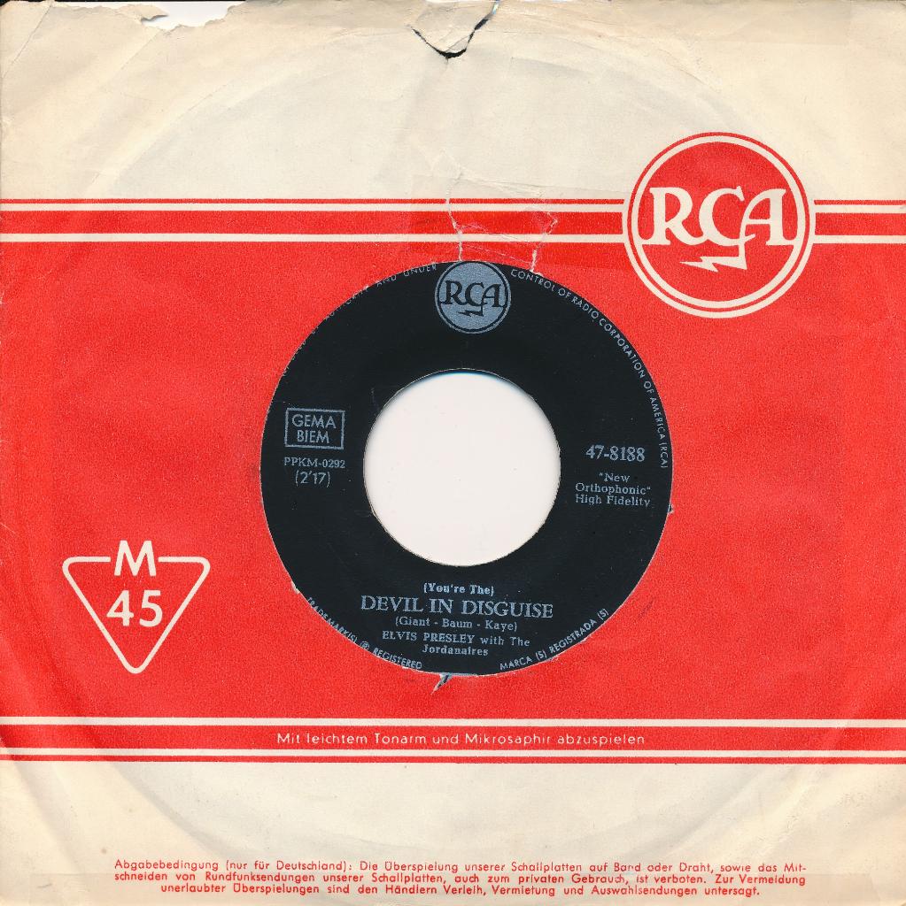 2804 Elvis Presley - Devil in disguise (1963), Gebruikt, 7 inch, Single, Ophalen of Verzenden
