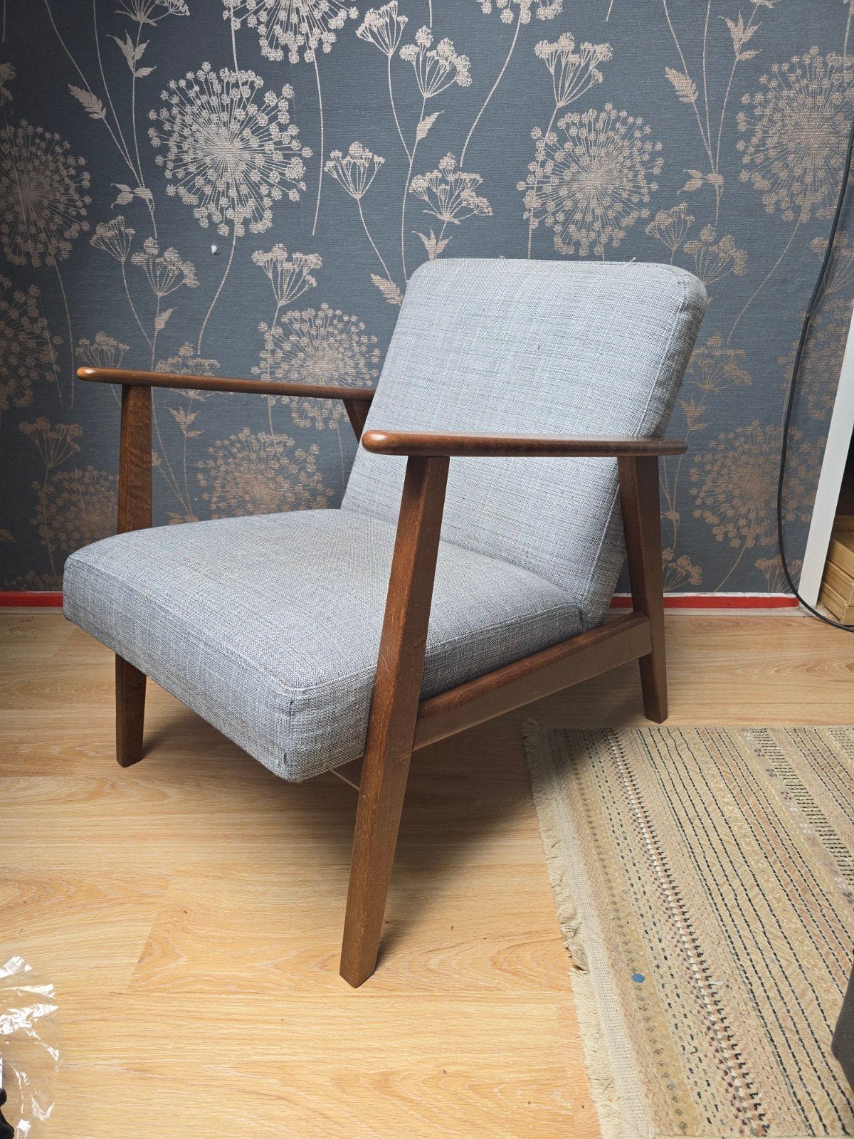 IKEA EKENASAT fauteuil - Grijze stof, Ophalen, Gebruikt, 75 tot 100 cm, Stof