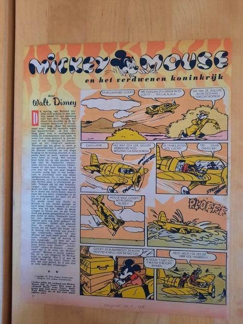 MICKEY MOUSE EN HET VERDWENEN KONINKRIJK - 8 PAG. - 1955, Ophalen of Verzenden, 1940 tot 1960, Knipsel(s)