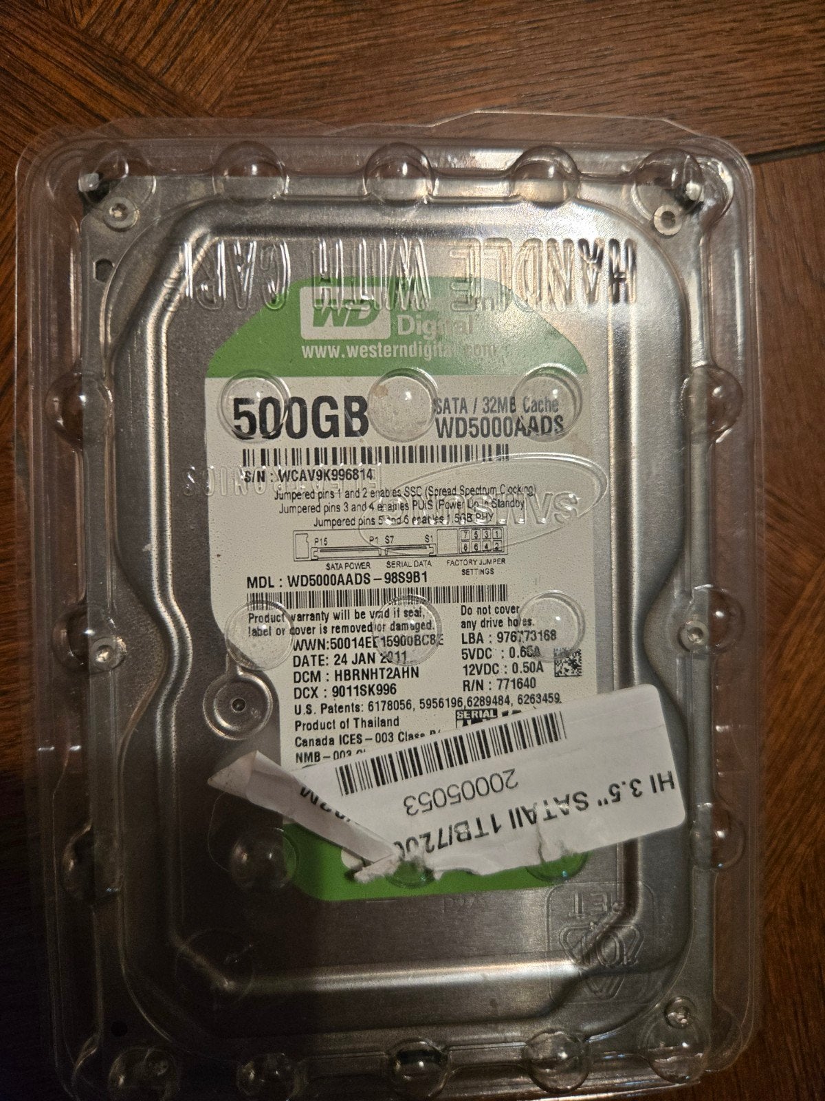 WD 3.5 HDD 500GB CAVIAR GREEN, Computers en Software, Intern, Zo goed als nieuw, Desktop, SATA