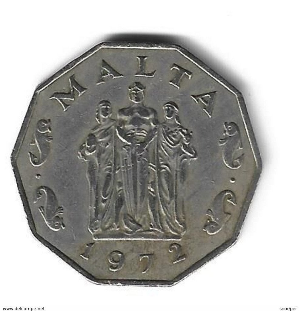 malta 50 cents 1972 km 12 vf catalog val. 9 $, Postzegels en Munten, Ophalen of Verzenden, Overige landen, Losse munt