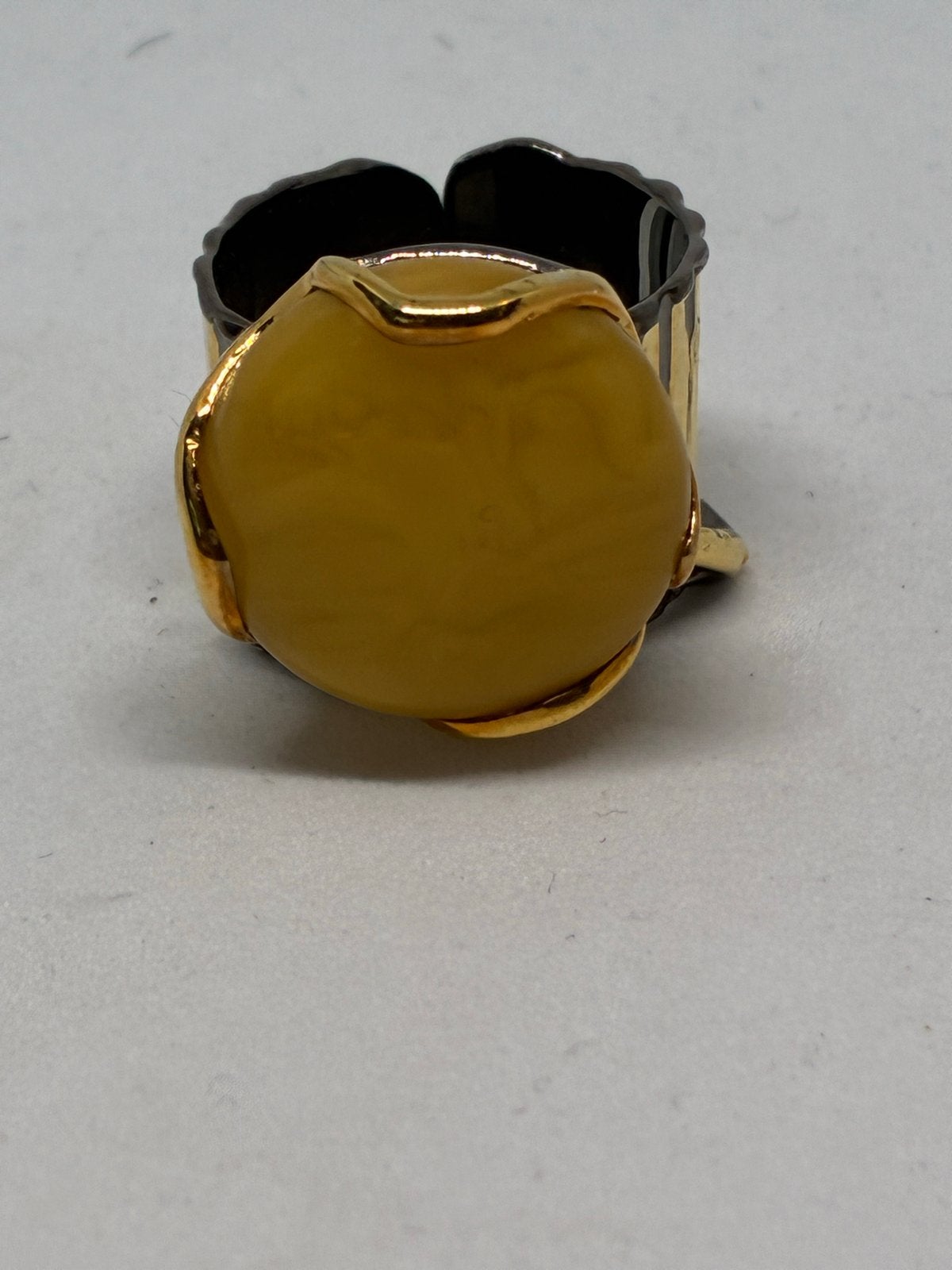 Zilveren ring met natuurlijke amber / barnsteen, Zilver en edelstenen, Info@zilver.com, Geel, Nieuw