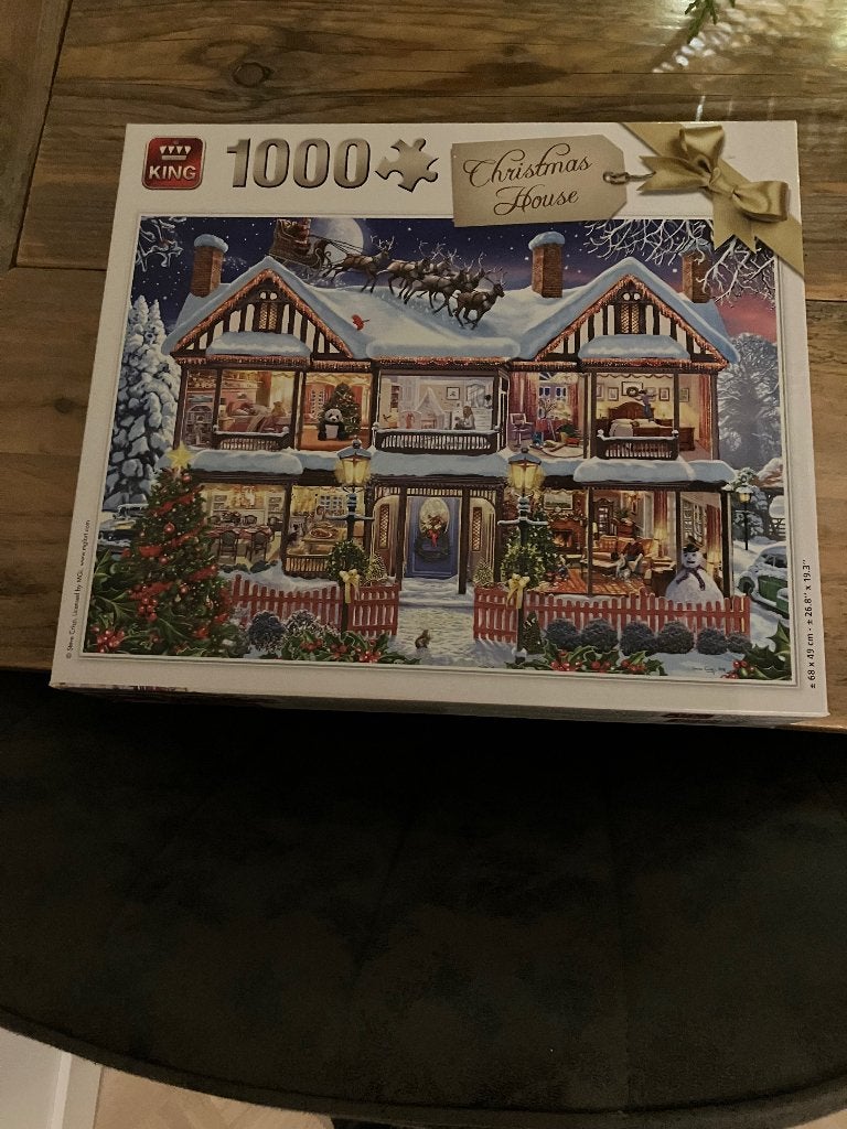 King Kerstpuzzel, Ophalen of Verzenden, 500 t/m 1500 stukjes, Gebruikt, Legpuzzel