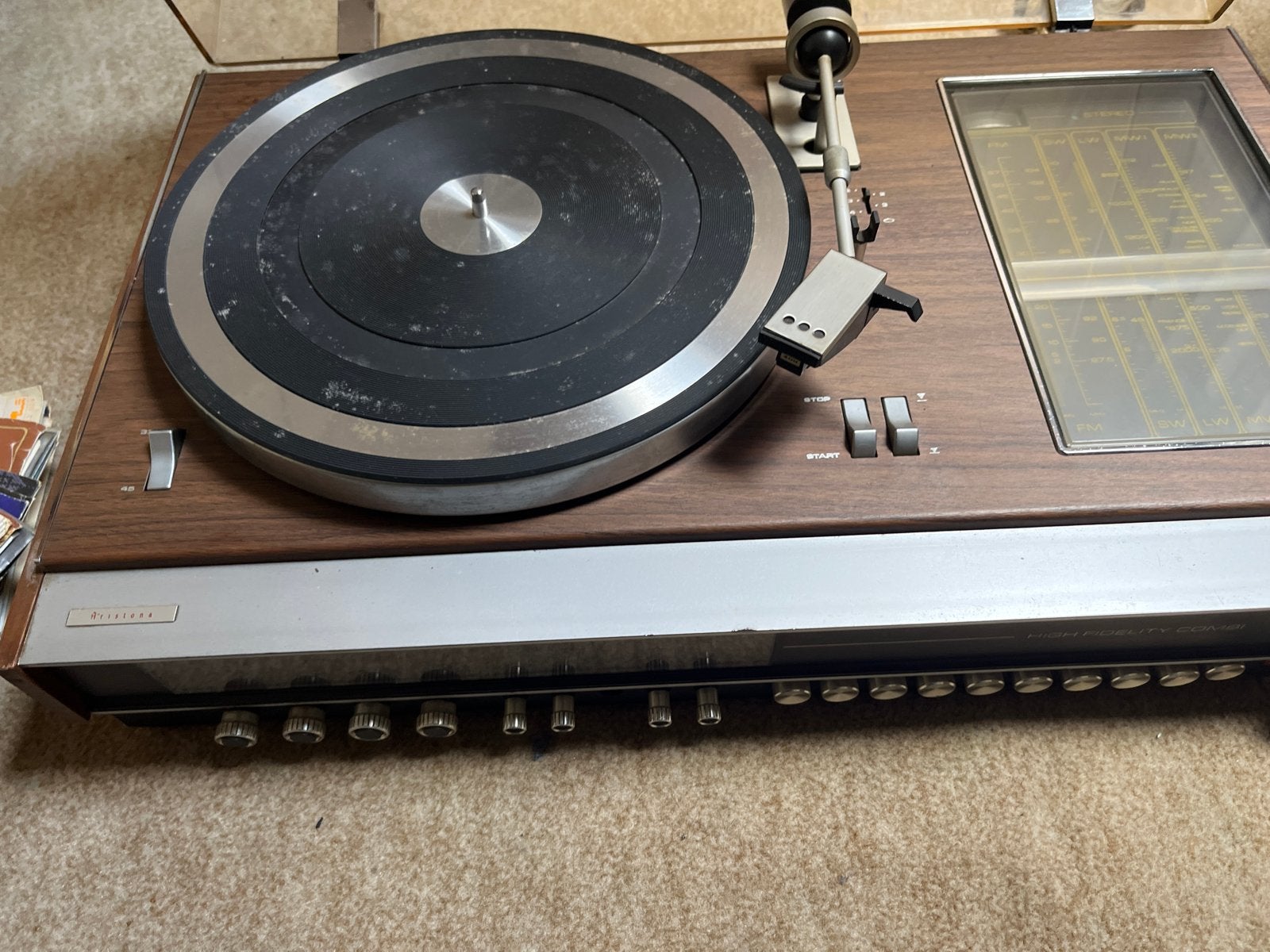 Aristona High Fidelity Combi Platenspeler met Radio, Ophalen, Gebruikt, Platenspeler, Overige merken