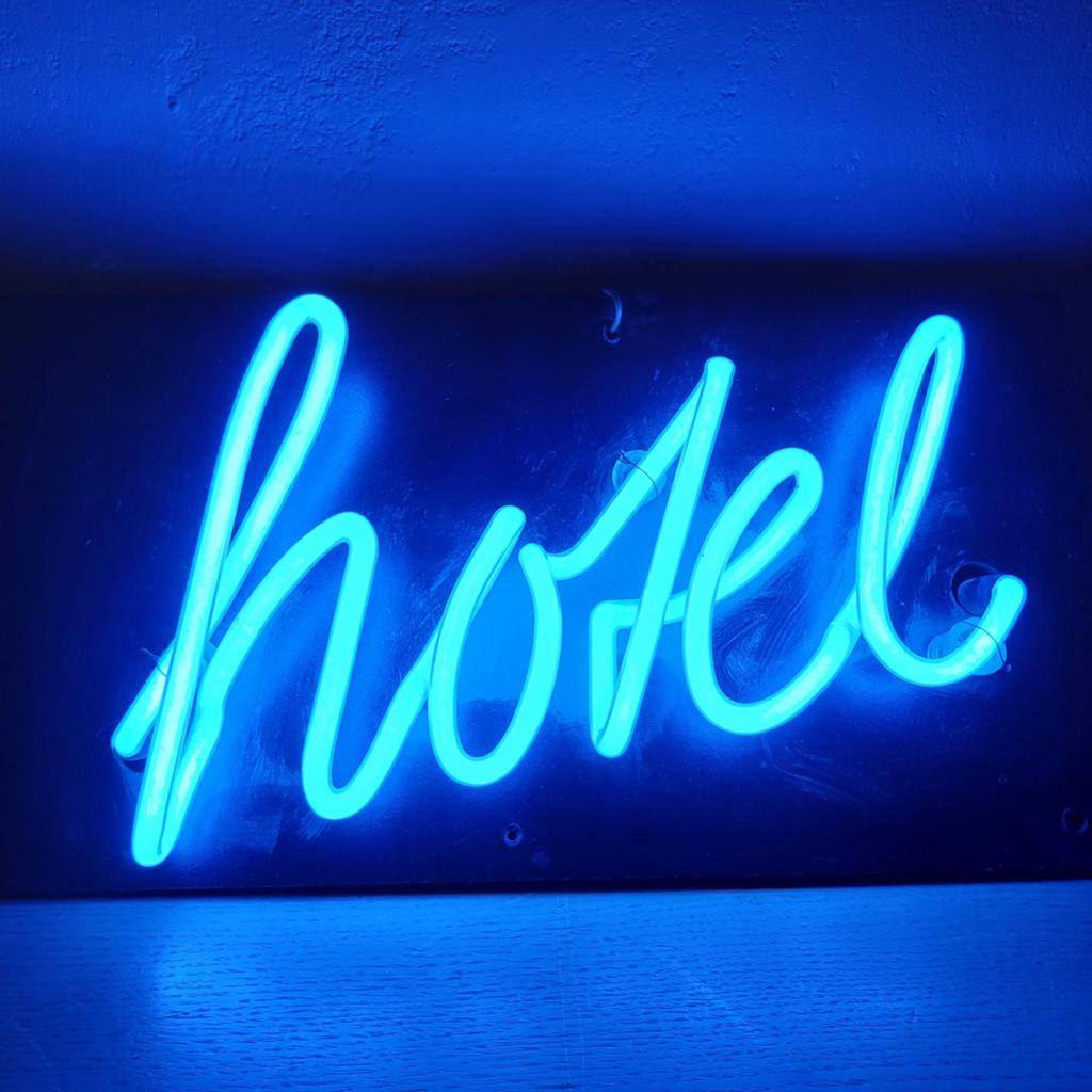 OVERNACHTING NEONRECLAME NEONBUIS RECLAME HOTEL, Ophalen, Nieuw