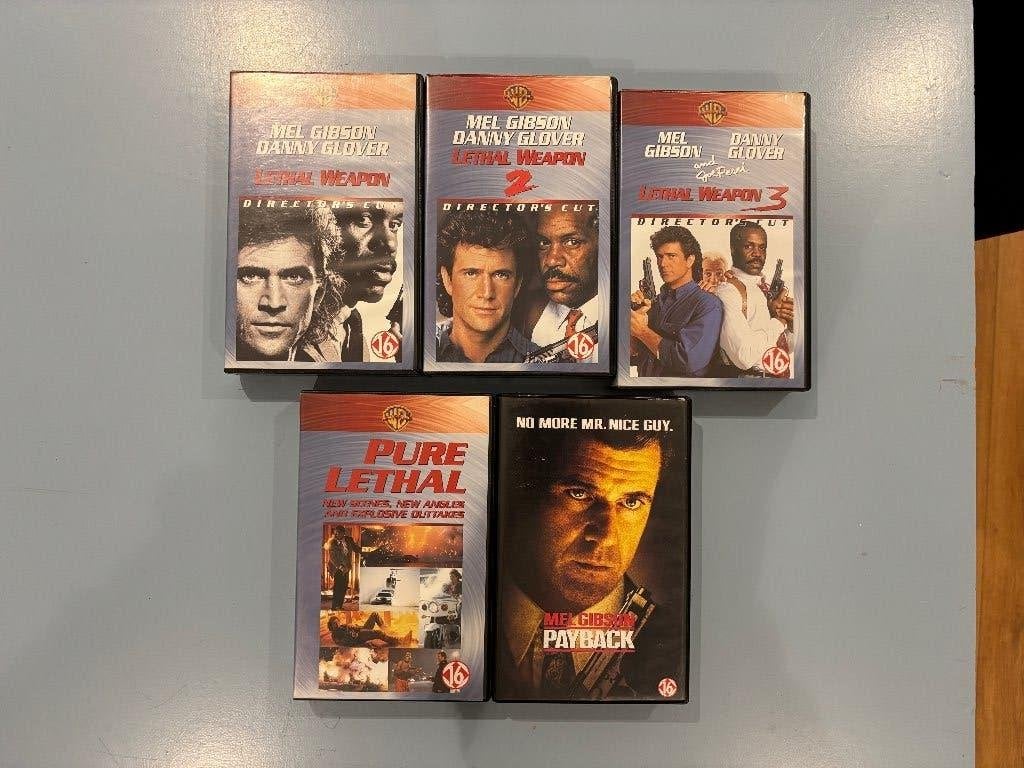 VHS Lethal weapon 1-3  pure lethal payback Mel Gibson, Vanaf 16 jaar, Ophalen, Gebruikt, Actie en Avontuur