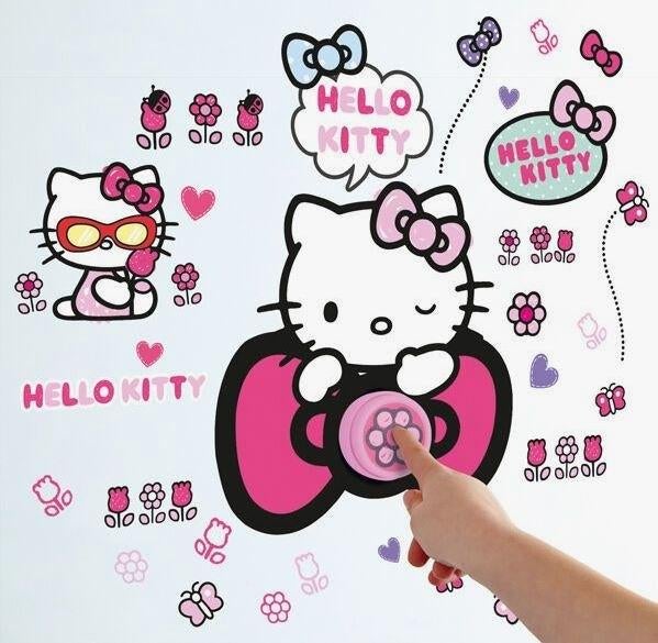Hello Kitty Deurbel met 40 Muurstickers - VAN 16,95 NU 4,95!, Ophalen of Verzenden, Nieuw