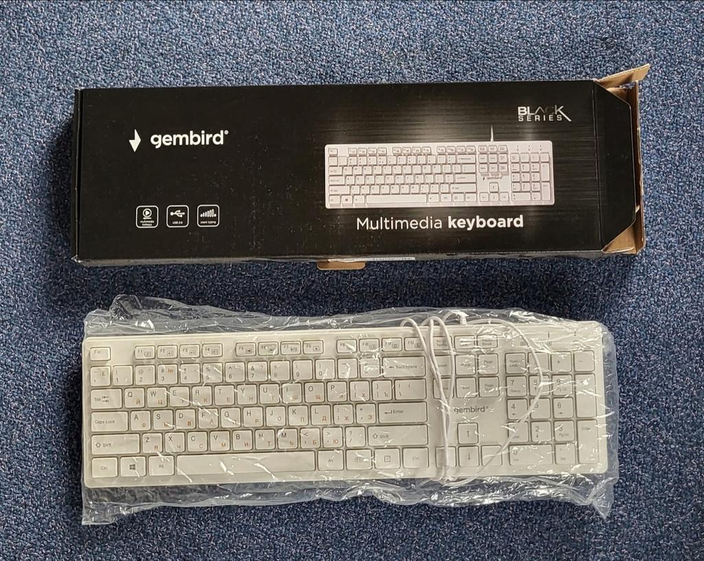 Gembird Toetsenbord - Wit, USB, Computers en Software, Toetsenborden, Multimediatoetsen, Nieuw, Ophalen of Verzenden, Qwerty