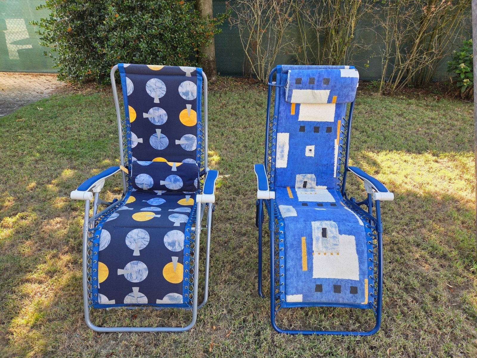 2 verstelbare Lafuma relaxstoelen voor tuin of camping, Ophalen of Verzenden