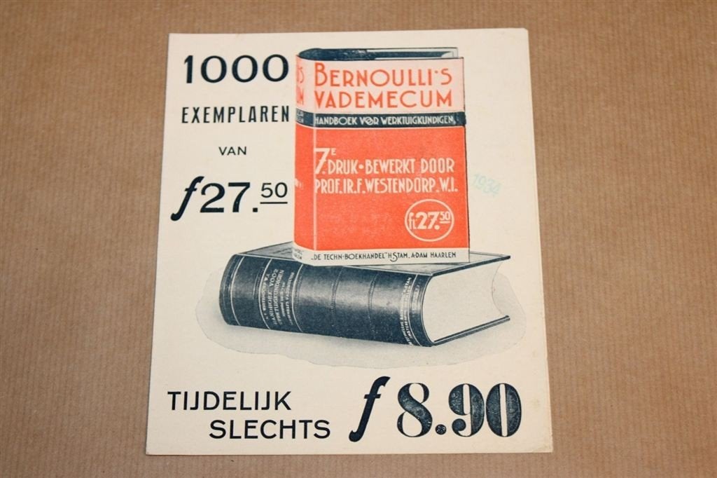 Zeldzame brochure - Bernoulli\'s Vademecum 1930, Boeken, Ophalen of Verzenden, Zo goed als nieuw