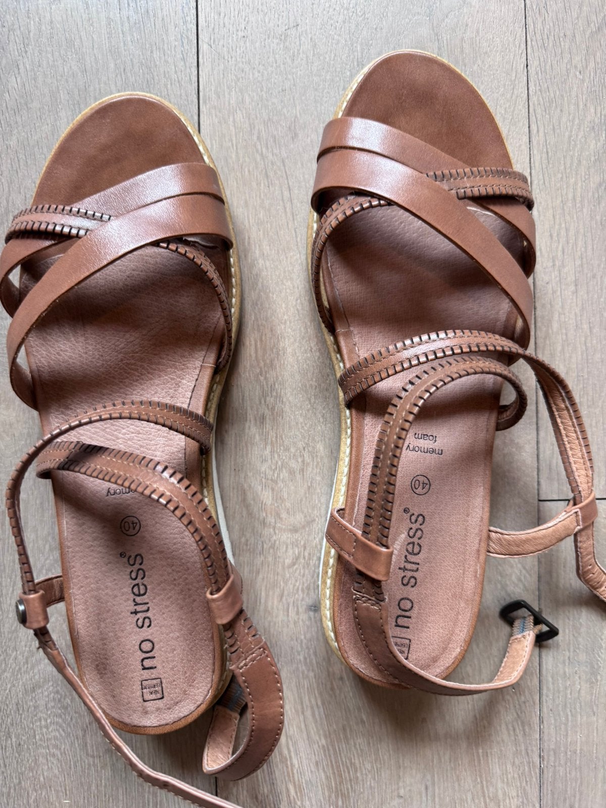 Sandalen ‘no stress’ maat 40, Kleding | Dames, Ophalen, Bruin, Sandalen of Muiltjes, Zo goed als nieuw