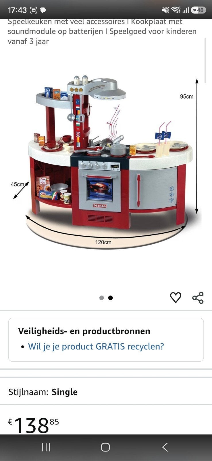 Speelkeuken, Ophalen, Zo goed als nieuw, Kunststof, Speelkeuken