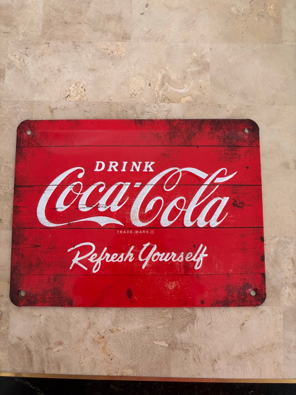 Coca-Cola Reclamebord - Drink Coca-Cola Refresh Yourself, Verzamelen, Merken en Reclamevoorwerpen, Verzenden, Gebruikt, Reclamebord