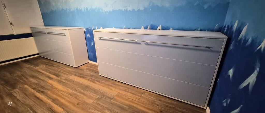Inklapbaar bed *Nieuw in doos*, Huis en Inrichting, Slaapkamer | Bedden, Ophalen, Eenpersoons, Wit, Nieuw
