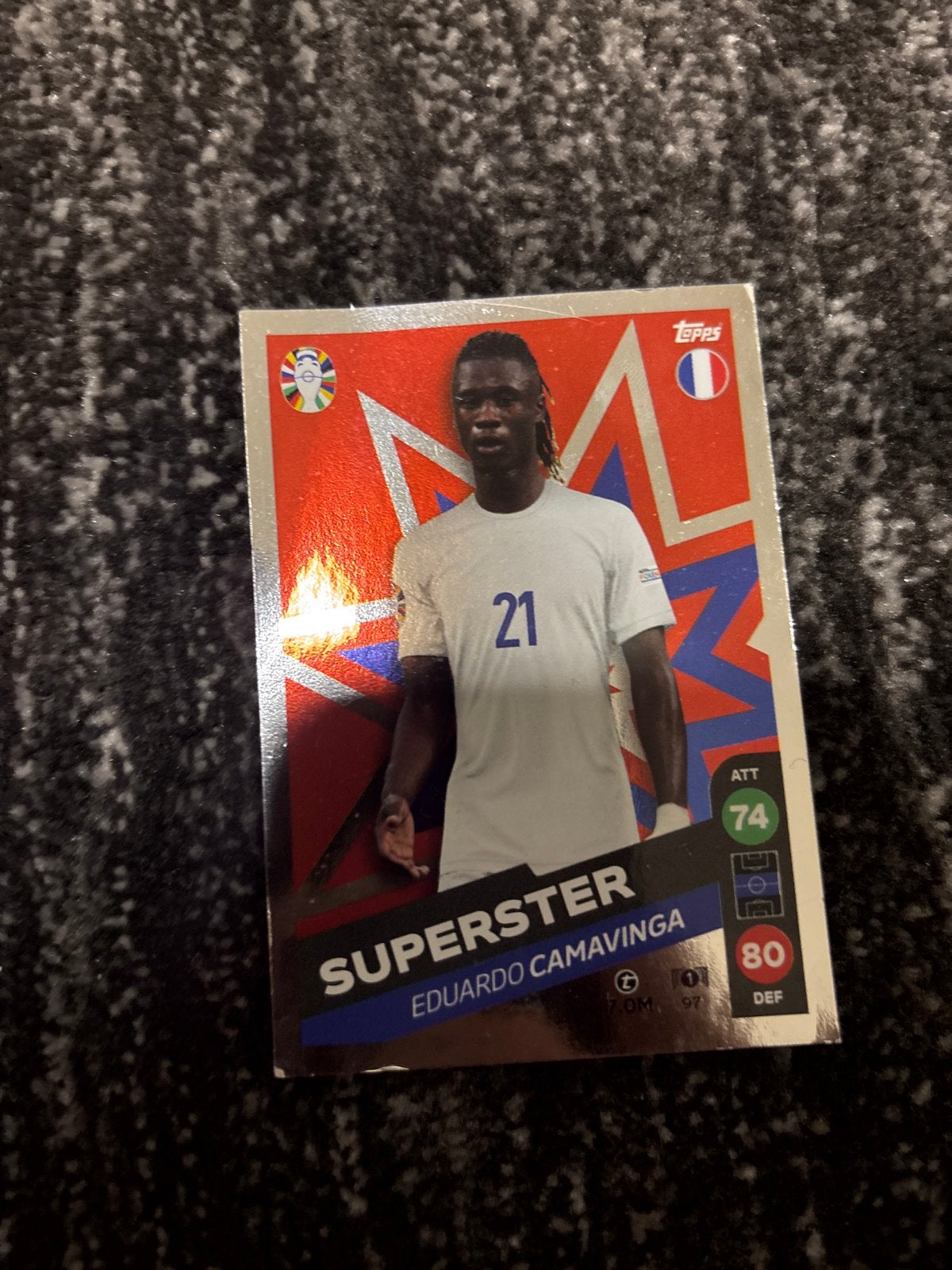 Topps Superster Eduardo Camavinga Voetbalplaatje, Verzamelen, Ophalen, Gebruikt, Buitenlandse clubs, Spelerskaart