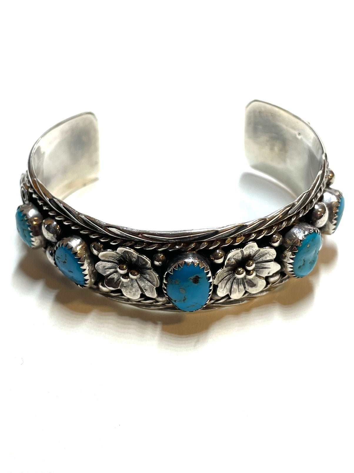 925 zilveren Navajo klemband met turquoise, -, -, Ophalen of Verzenden, Zo goed als nieuw
