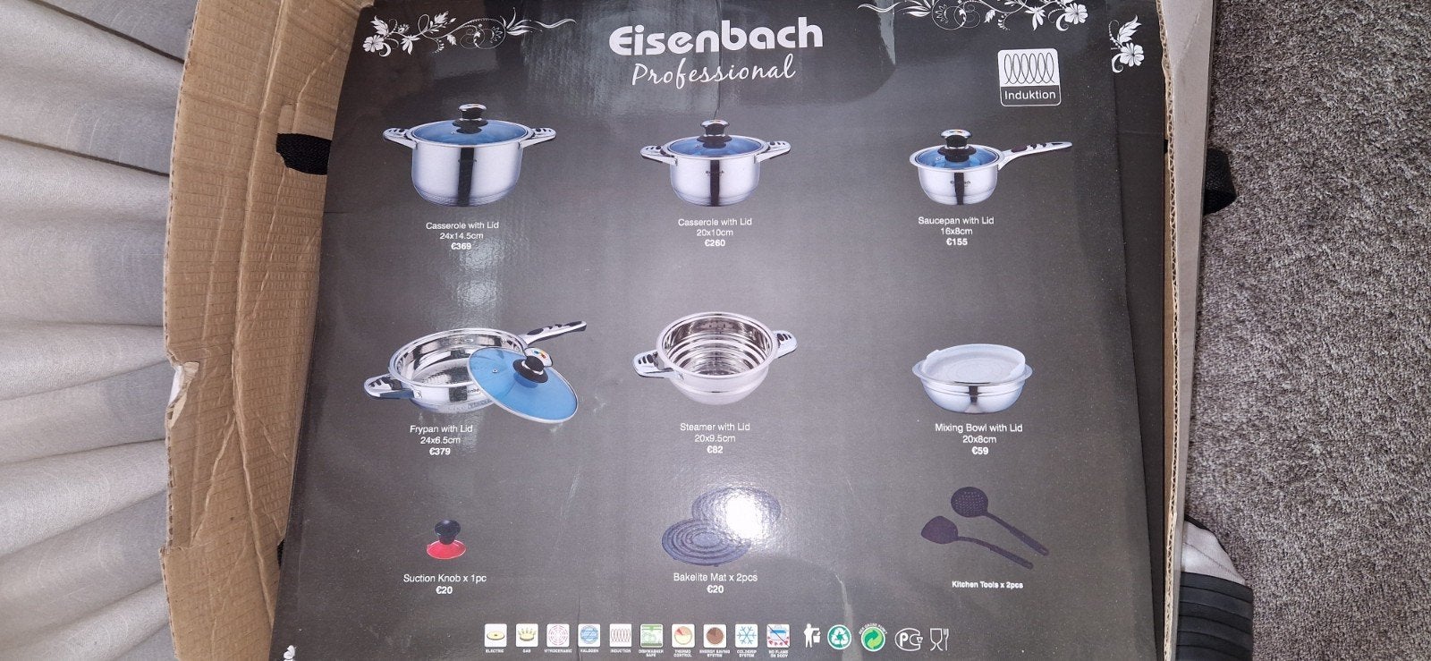 Eisenbach Professional 11-delige pannenset RVS, Geschikt voor inductie, Nieuw, Pannenset, Ophalen of Verzenden