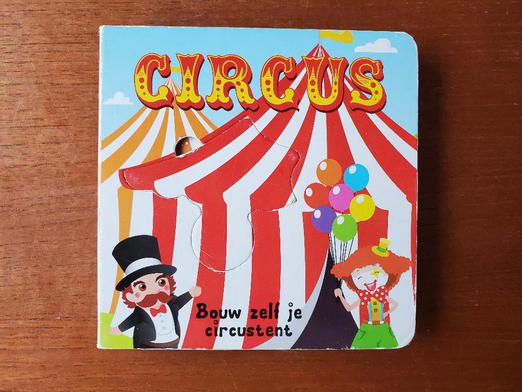 Circus - Boek en puzzel in één - 7 stukjes - Circustent, 3 tot 4 jaar, Diverse auteurs, Ophalen of Verzenden, Zo goed als nieuw
