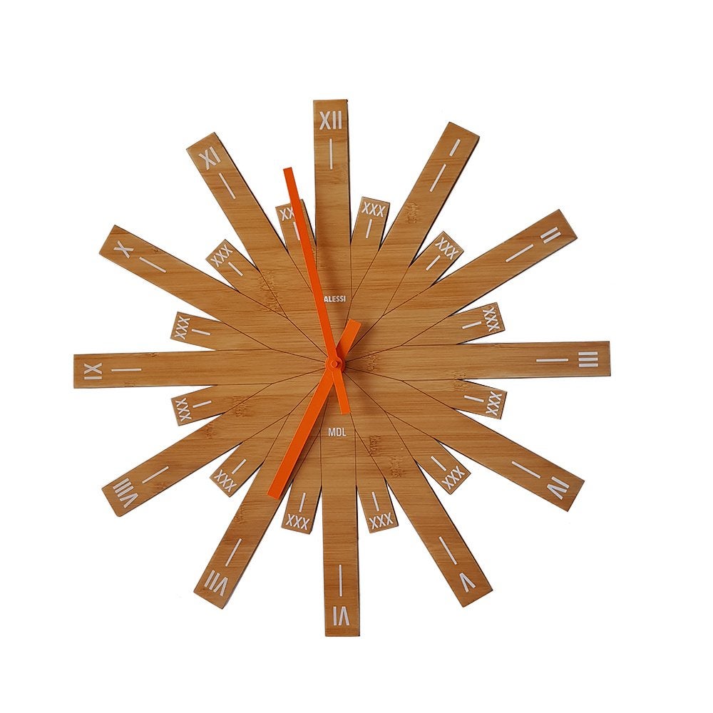 ALESSI Raggiante wandklok - design: Michele De Lucchi, -, Bruin, -, Analoog