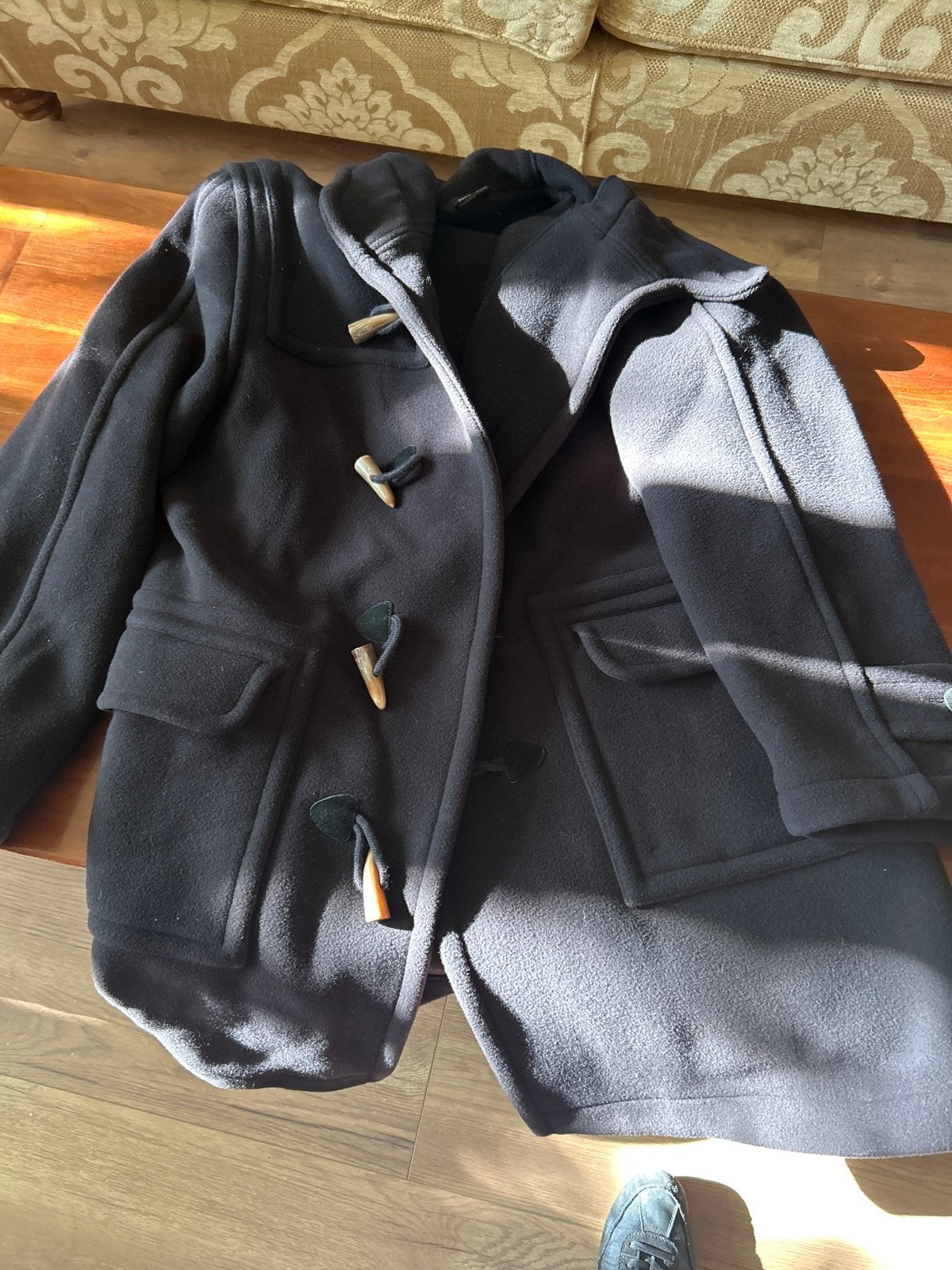 Donkerblauwe Duffle Coat - Maat L, Ophalen of Verzenden, Zo goed als nieuw, Maat 42/44 (L), Blauw