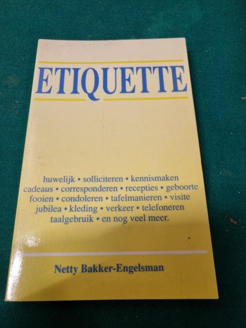 boek etiquette netty bakker, Boeken, Ophalen of Verzenden