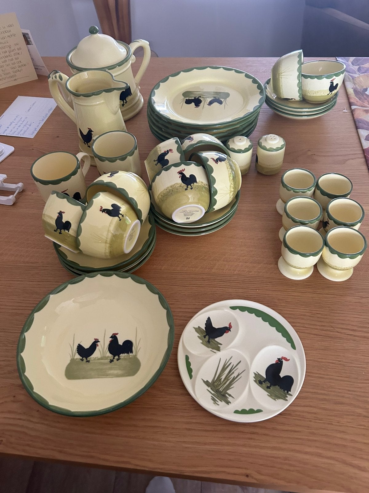 Kip en haan servies 35 delig, Ophalen