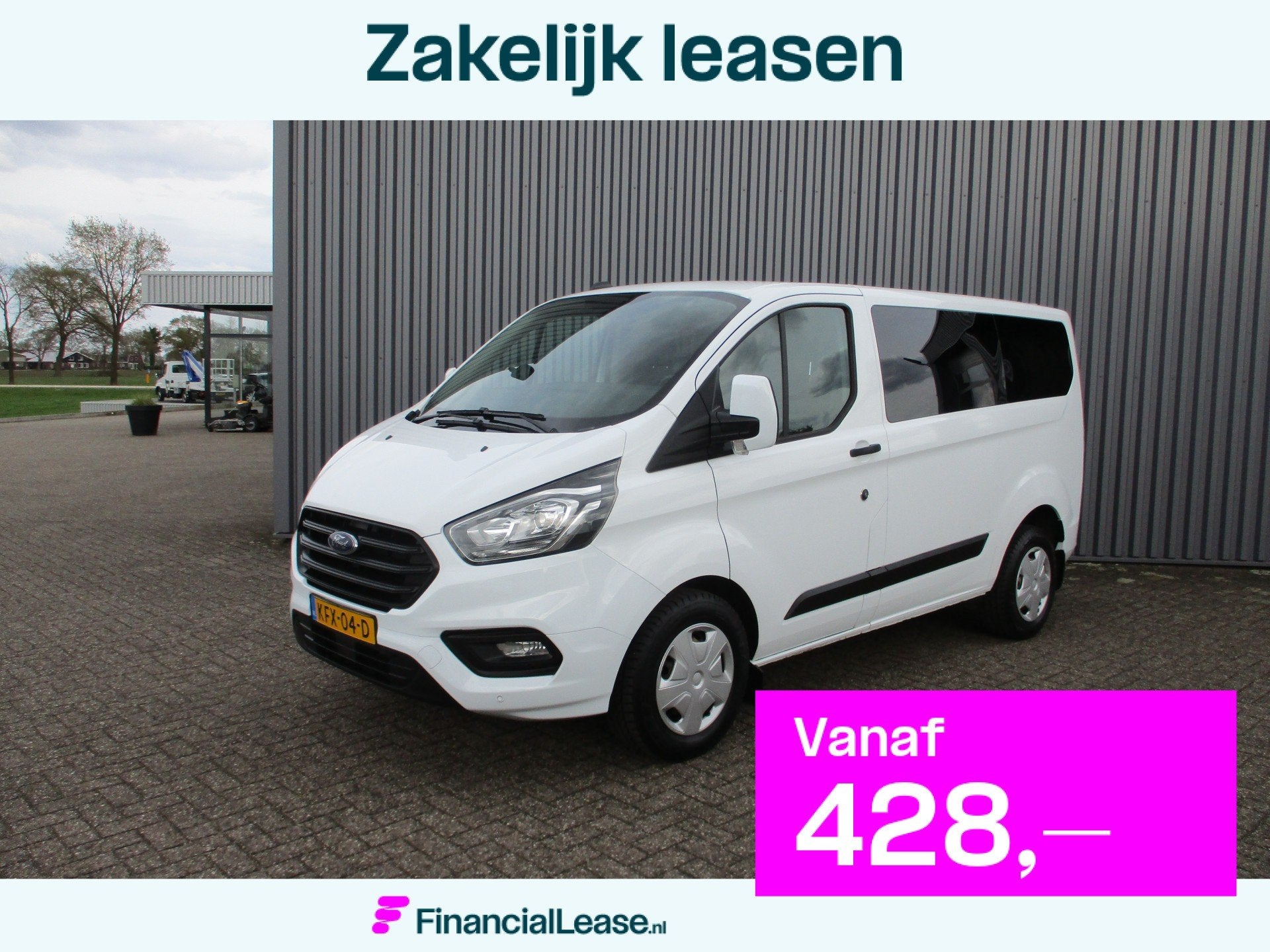 Ford Transit Custom 320 2.0 TDCI Trend Personenbus 9 Persoon, Voorwielaandrijving, Stof, Gebruikt, Wit