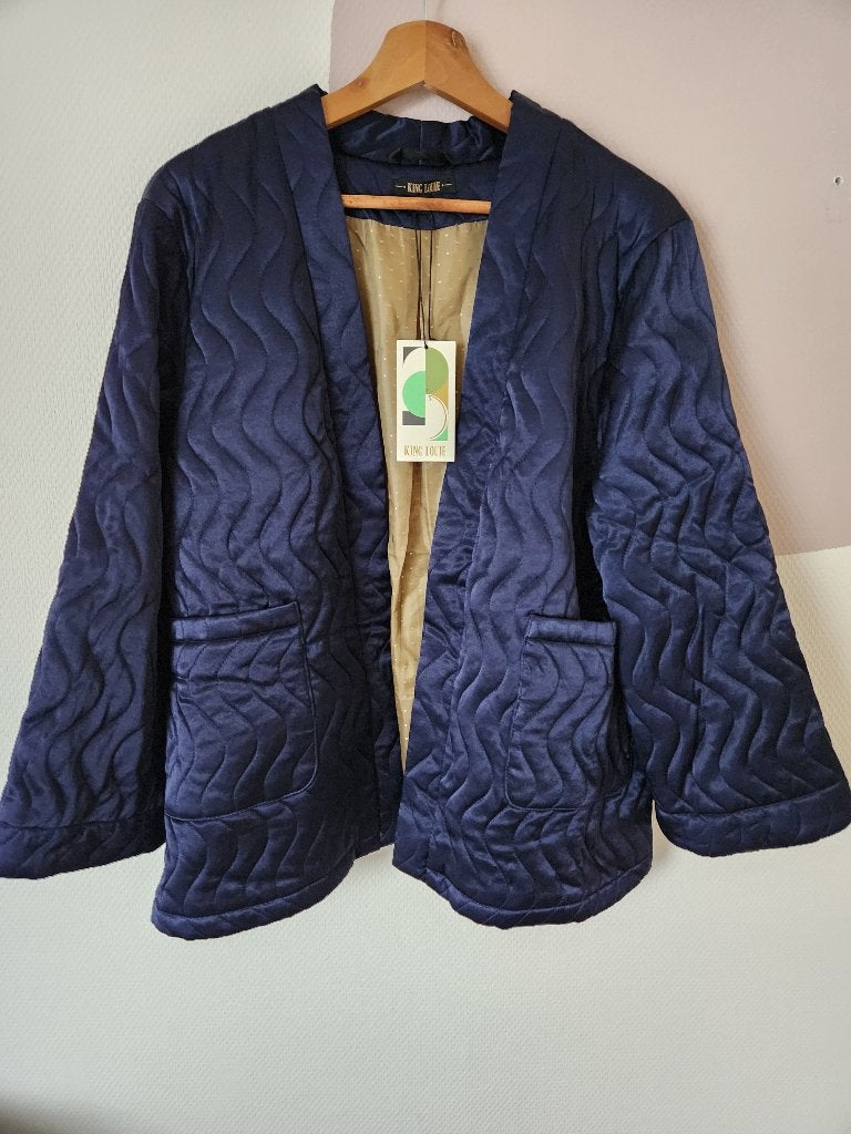 King Louie - Noor Jacket/jas/blazer Star Satin - 42, Blauw, Maat 42/44 (L), Nieuw, Ophalen of Verzenden