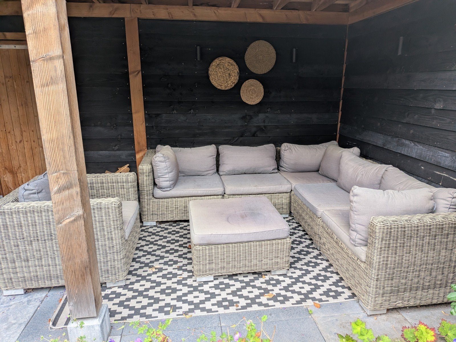 Complete Loungeset met Hoekbank, Stoel en Hocker, Kunststof, 6 zitplaatsen, Ophalen of Verzenden, Loungeset